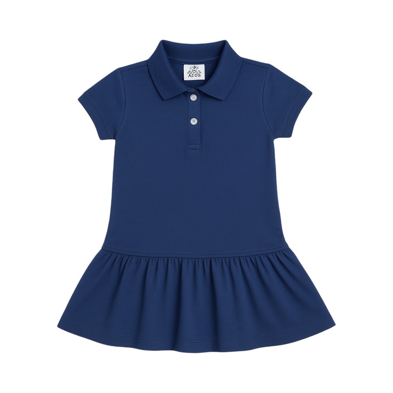 Short Sleeve Dark Royal Polo Dress