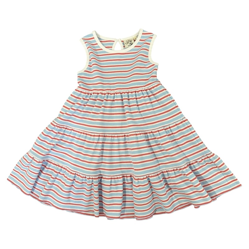 Sleeveless Summer Stripe 3 Tier Dress