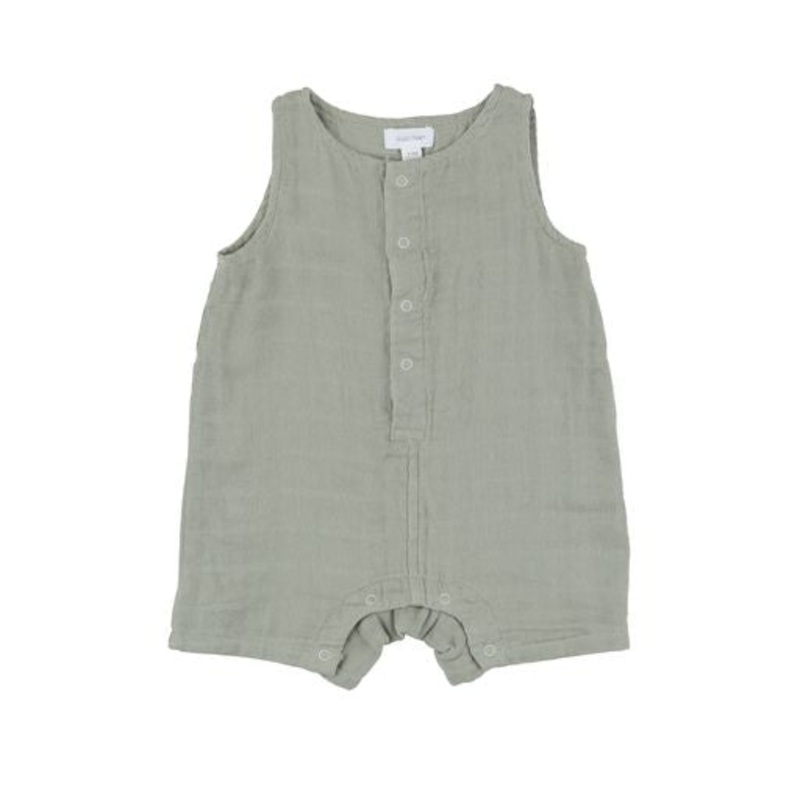 Desert Sage Muslin Sleeveless Shortie Romper