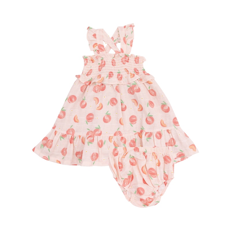 Sweet Peach Smocked Ruffle Sundress