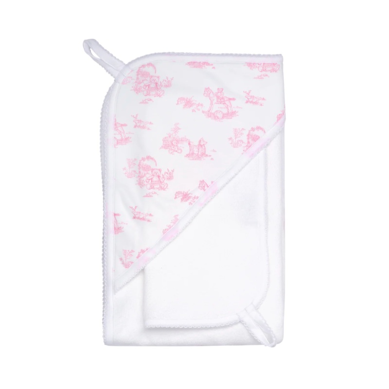 Pink Toile Hooded Towel