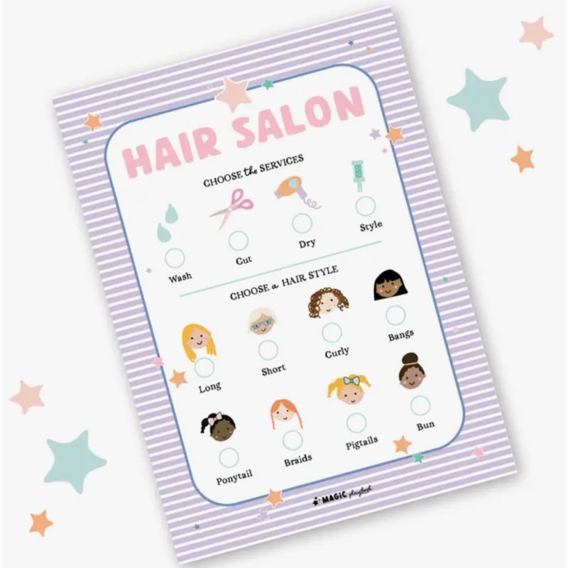 Hair Salon Pretend Play Notepad