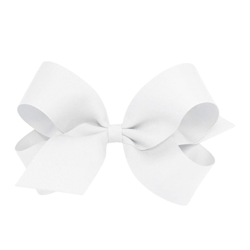 Large Grosgrain Hair Bow, White