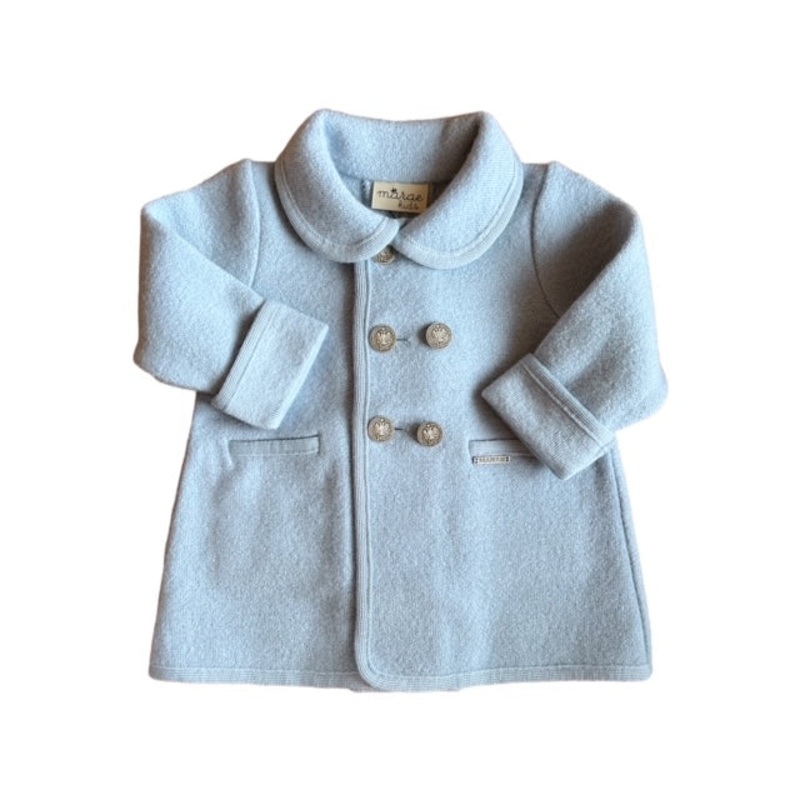 Light Blue Unisex Double Breasted Coat