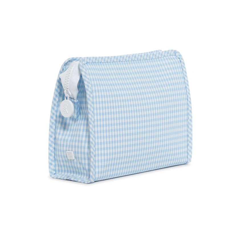 Medium Roadie Zip Pouch, Gingham Mist