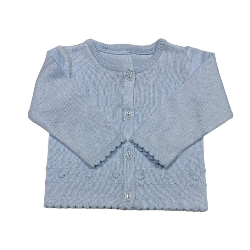 Pointelle Cardigan, Blue