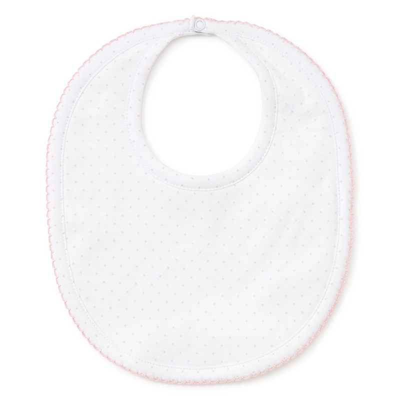 Polka Dot Bib, White with Pink