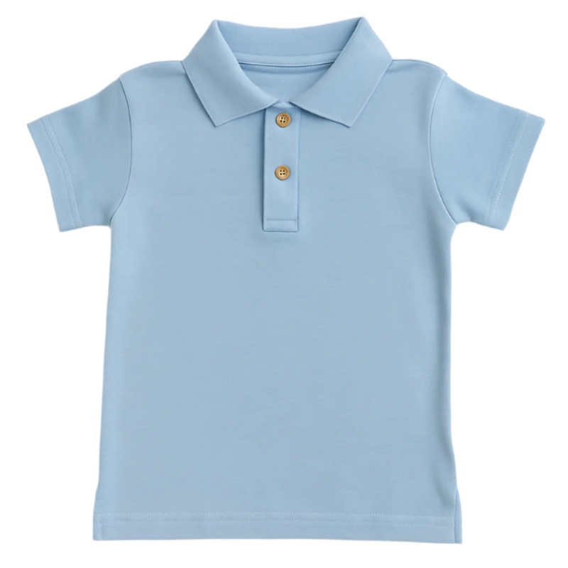 Short Sleeve Polo Shirt, Sky Blue