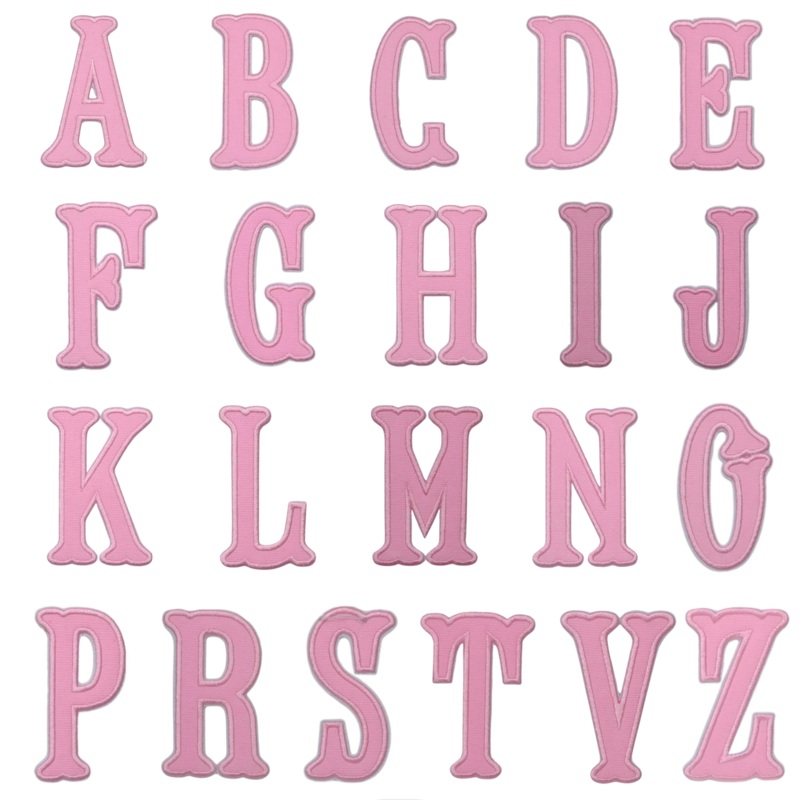 Applique Letters, Pink Canvas  (sold individually- only works with TRVL coated items)