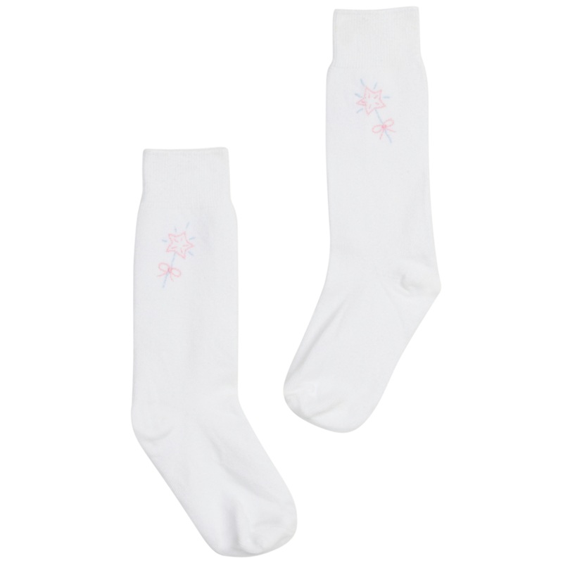 Magic Wand Knee High White Socks