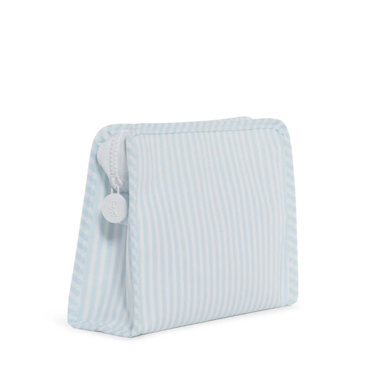 Medium Roadie Zip Pouch, Blue Pimlico Stripe
