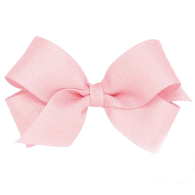 Mini Grosgrain Hair Bow, Light Pink