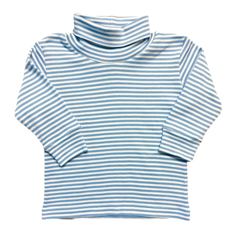 Boy’s Chambray Thin Stripe Turtleneck