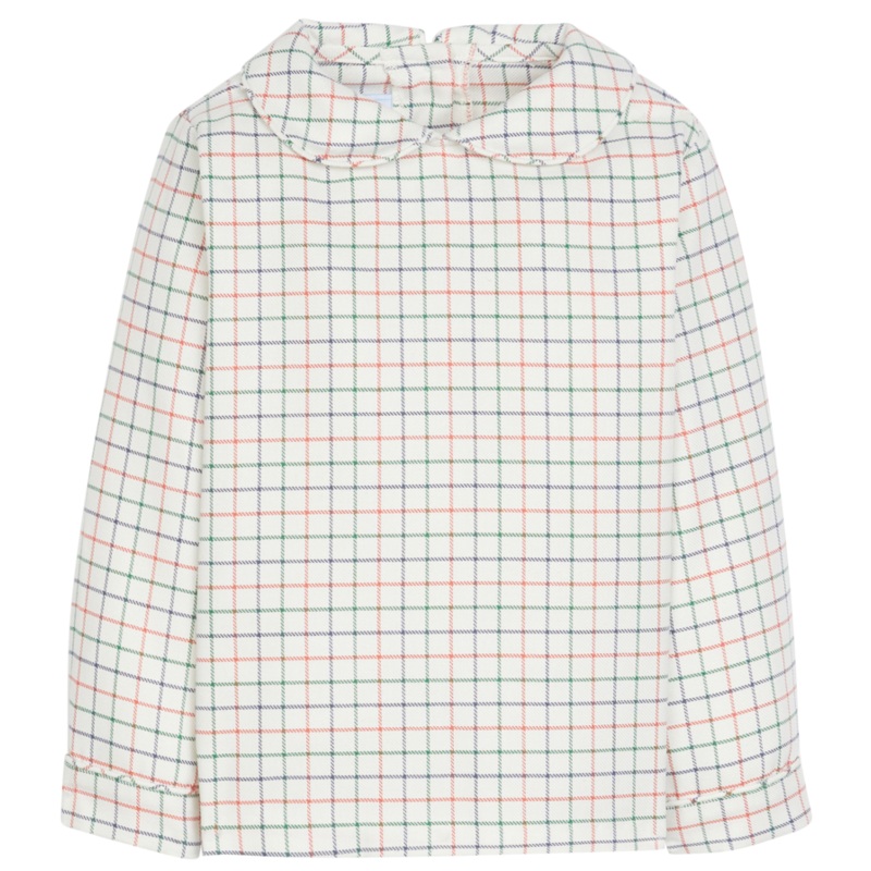 Boy’s Long Sleeve Peter Pan Shirt, Hunter Tattersall