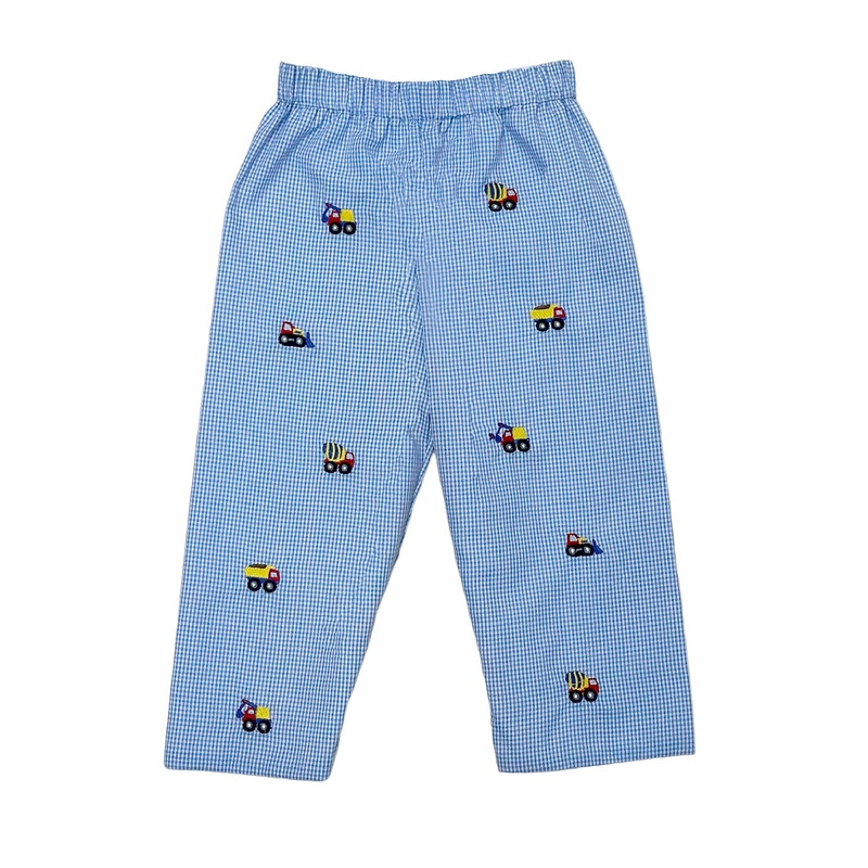 Builders Embroidered Blue Mini Gingham Leo Pants