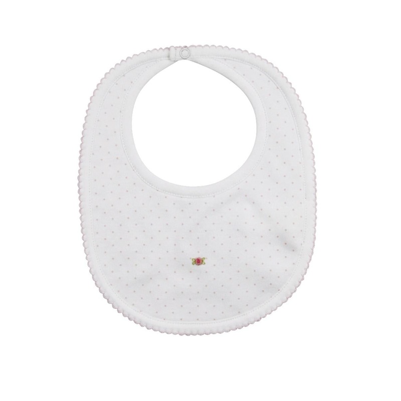 Girl Peggy Rosette Pink Dot Bib