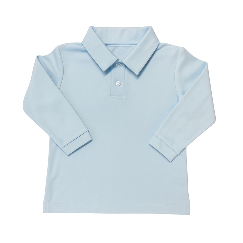 Ian Long Sleeve Polo Light Blue