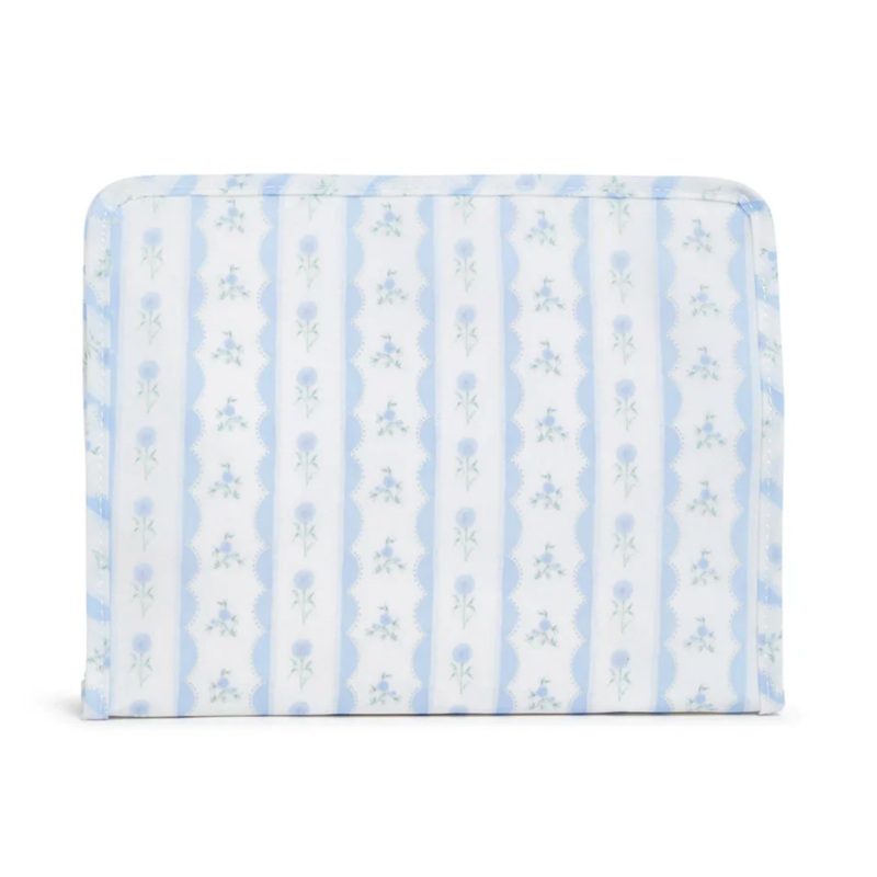 Large Roadie Zip Pouch, Ribbon Floral Blue