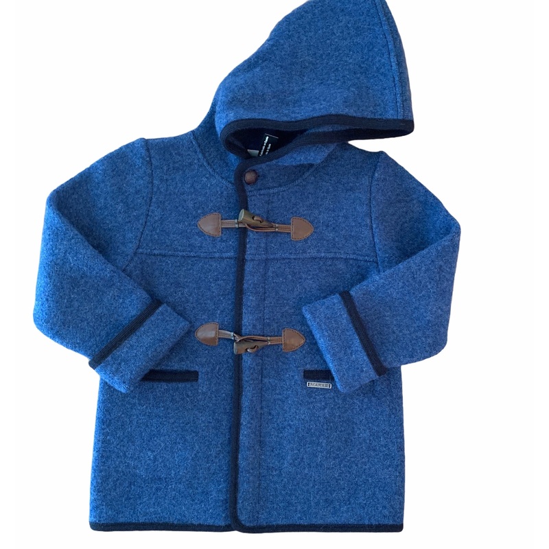 Medium Blue Toggle with Hood Horns Coat