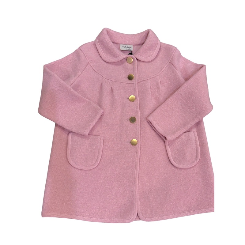 Pink Round Pleated Yoke Coat