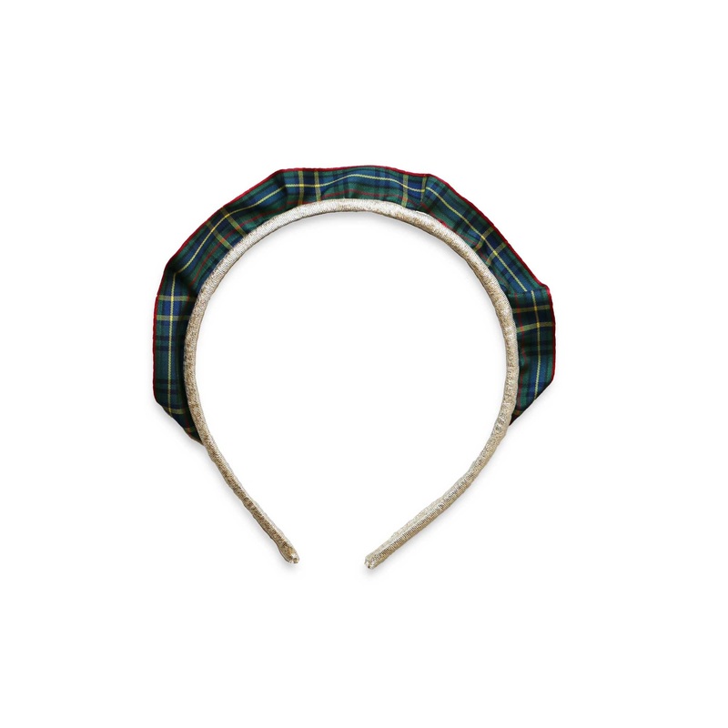 Tartan Winter Chic Crown Headband, Green
