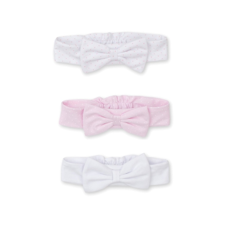 3 Piece Infant Headband Set, Pink Dot