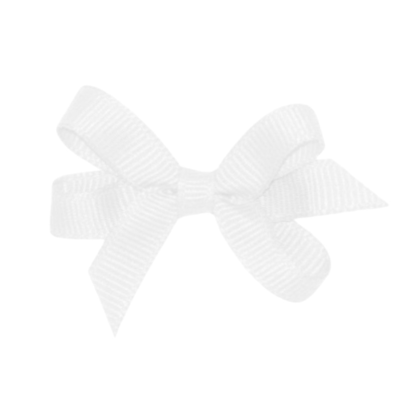Baby Grosgrain Hair Bow, White