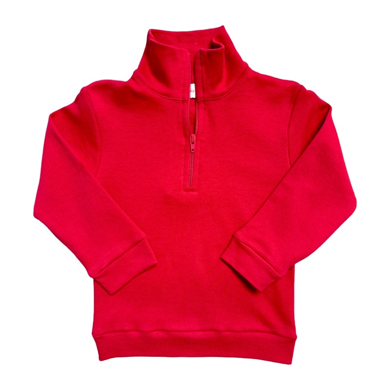 Boy’s 1/4 Zip Knit Top, Red