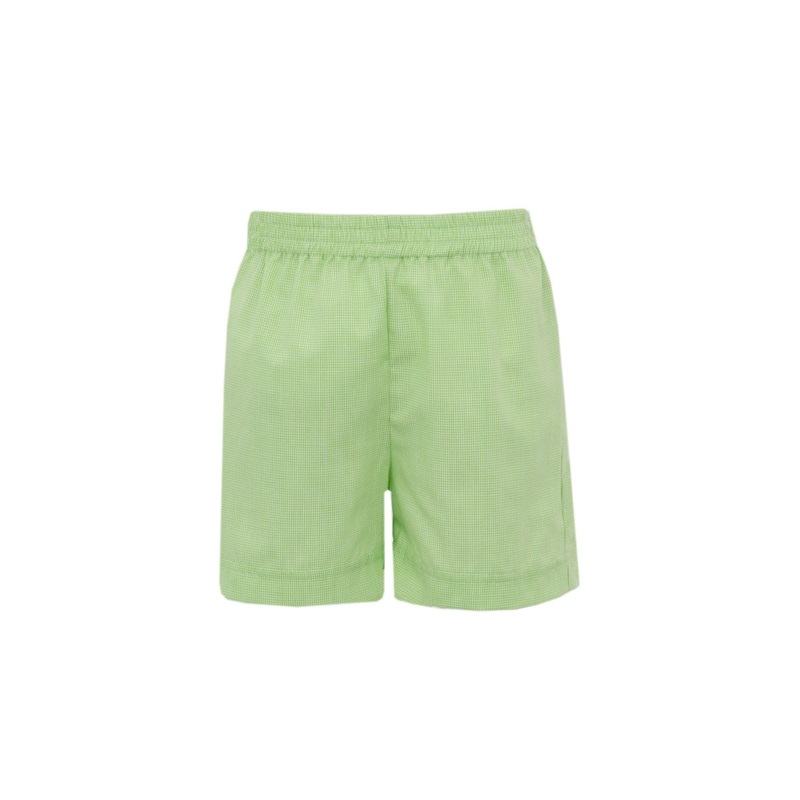 Boy’s Lime Green Microcheck Shorts