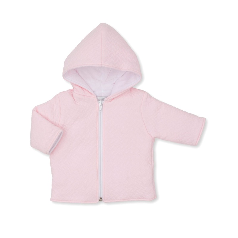 Classic Jacquards Padded Zip Jacket, Pink