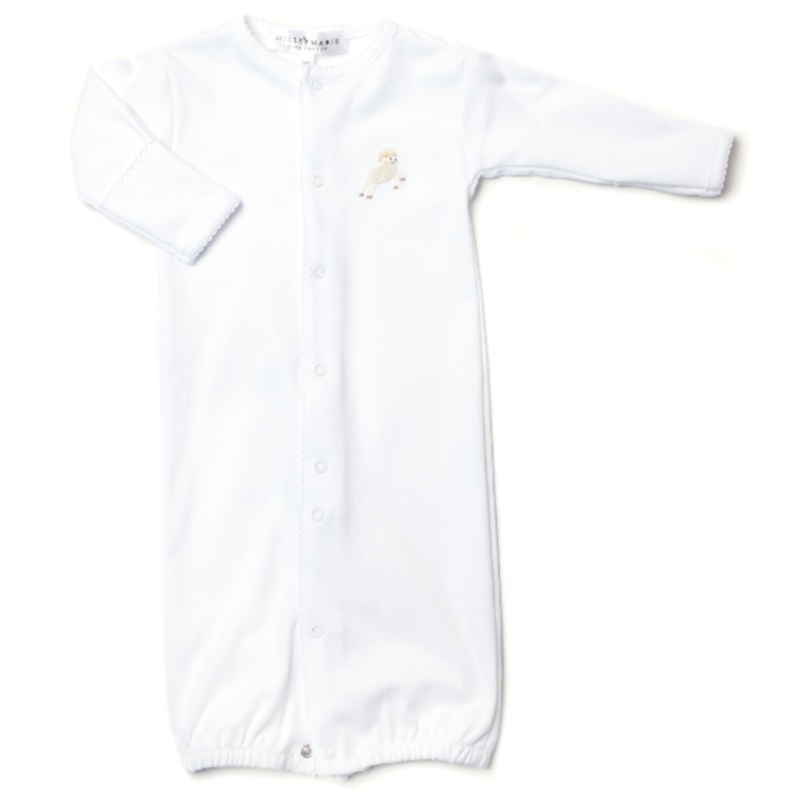 Converter Gown, Ivory Jumping Lamb Embroidery