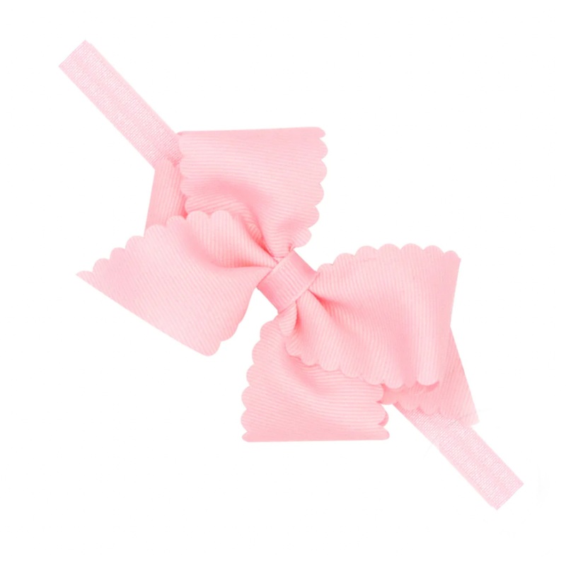 Extra Small Scallop Baby Headband, Light Pink