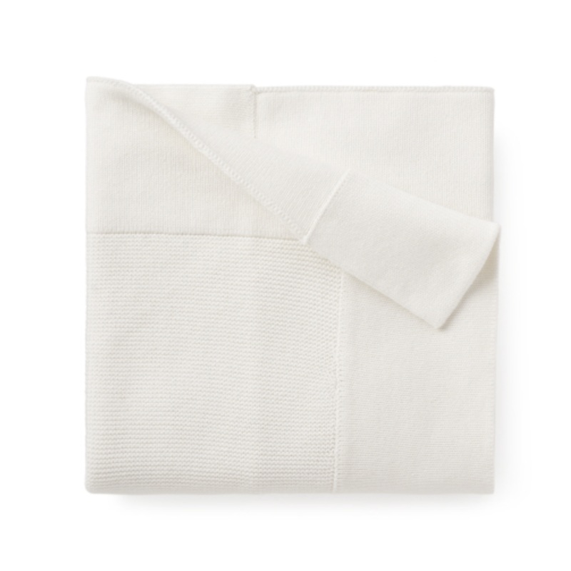 Fine Knit Baby Blanket, White