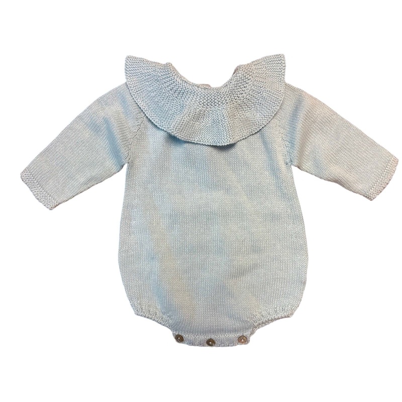 Girl’s Long Sleeve Lt. Blue Ruffle Collar Bubble