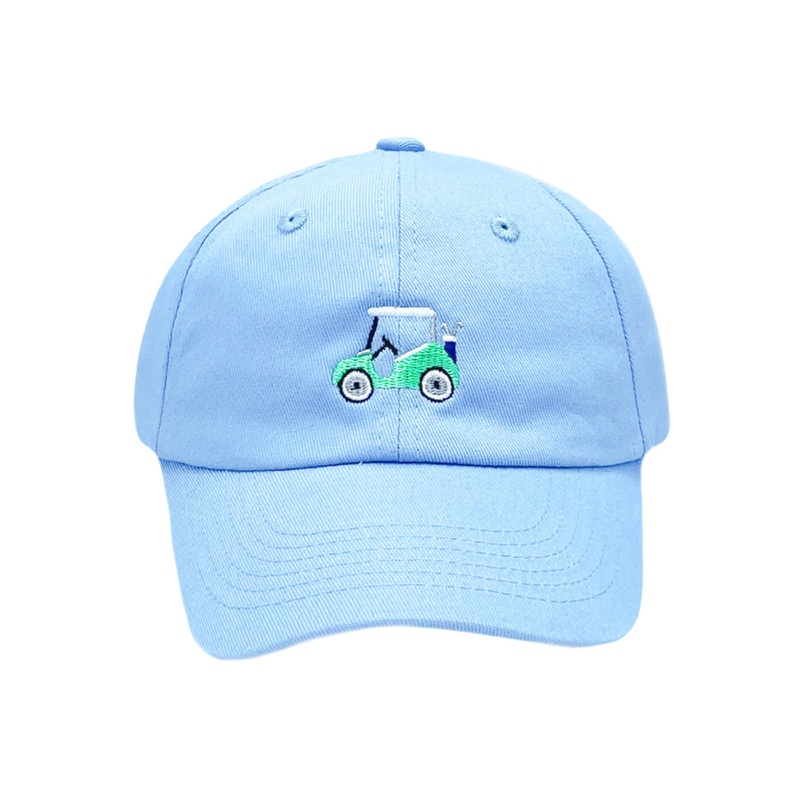 Kids Baseball Hat, Blue Golf Cart