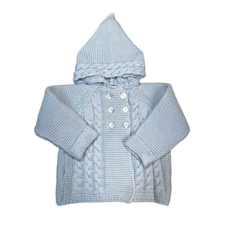 Light Blue Hooded Sweater Jacket