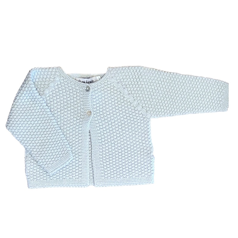 Light Blue Rice Stitch 2 Button Cardigan
