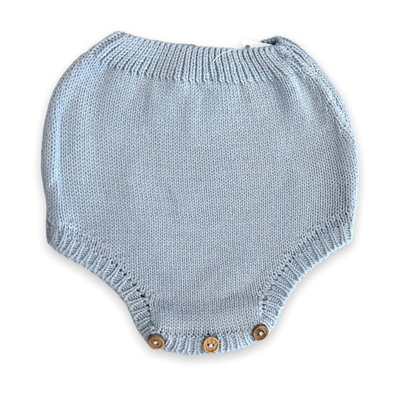 Light Blue Wood Button Diaper Cover