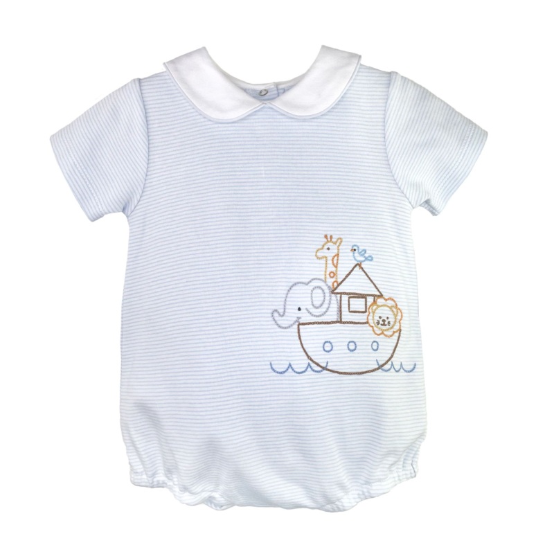 Noah’s Ark Knit Striped Short Sleeve Knit Bubble
