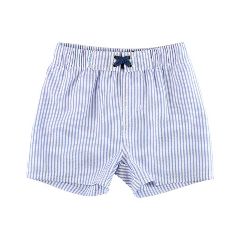 Periwinkle Blue Seersucker Swim Trunks
