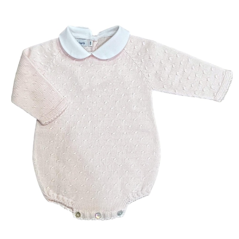 Pink Diagonal Pattern Collared Bubble