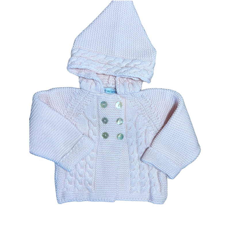 Pink Hooded Sweater Jacket