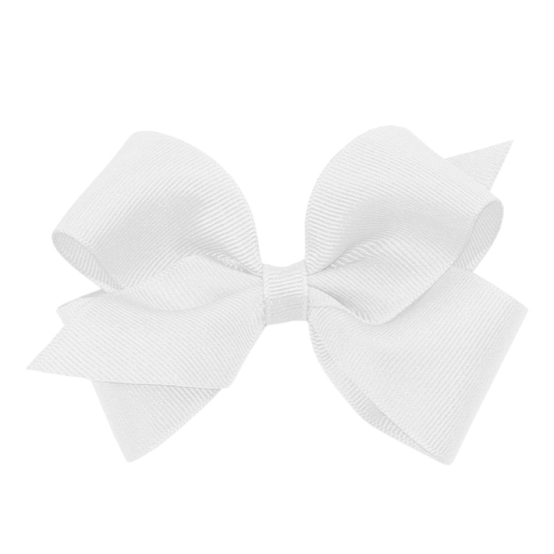 Small Grosgrain Hair Bow, White