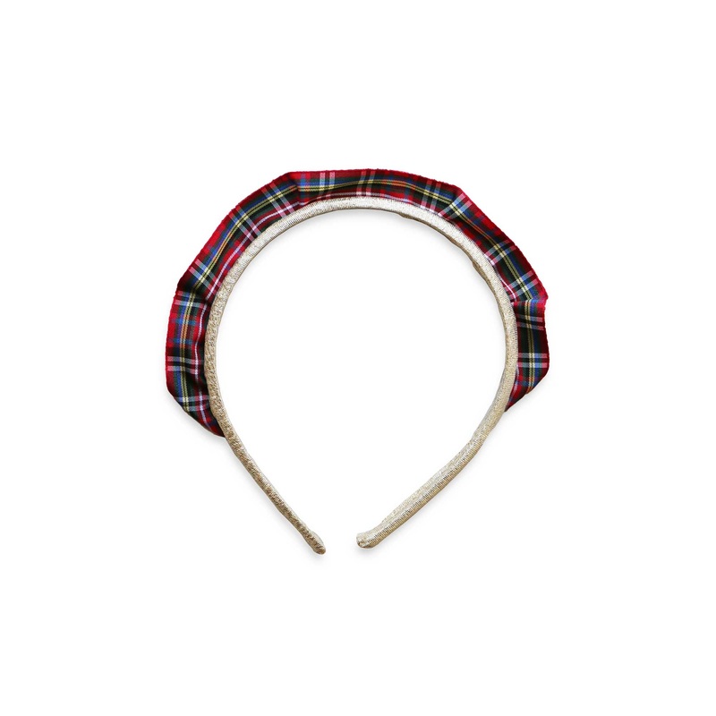 Tartan Winter Chic Crown Headband, Red