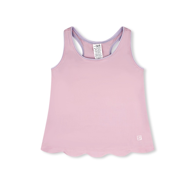 Anna Scallop Tank – Cotton Candy Pink, Petal Purple