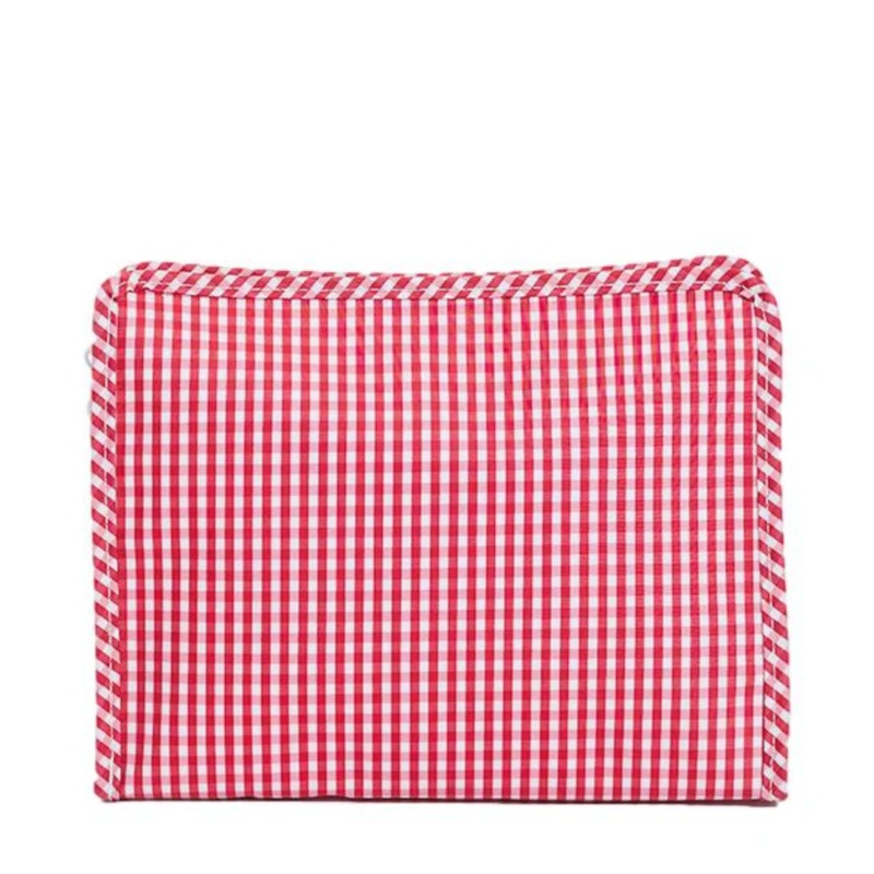 Large Roadie Zip Pouch, Red Gingham