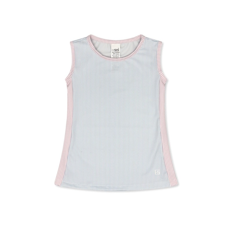 Maddy Tank – Cotton Candy Blue Ministripe, Cotton Candy Pink Ministripe